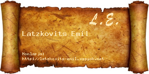 Latzkovits Emil névjegykártya