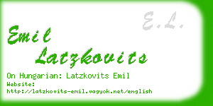 emil latzkovits business card